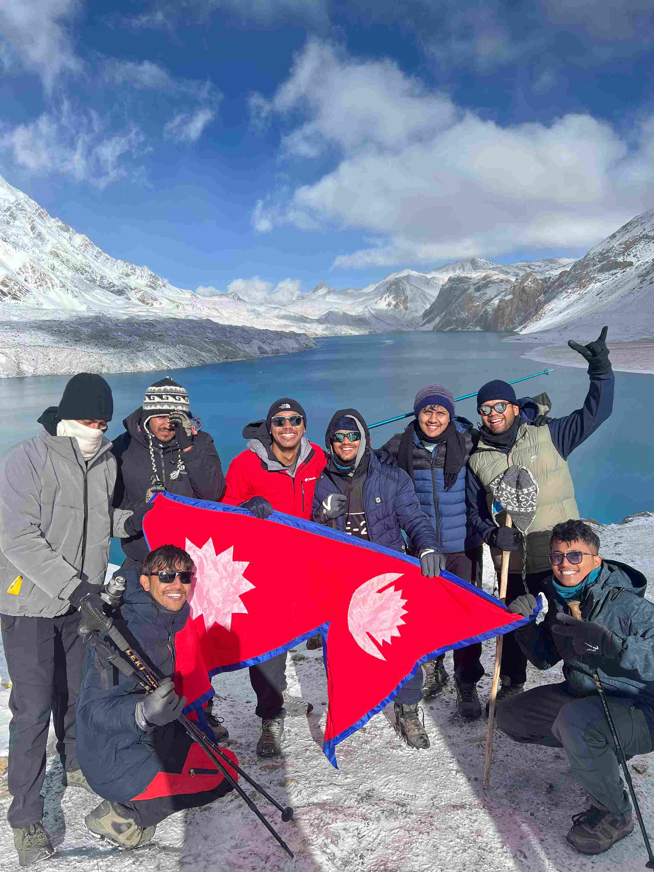 Group photo at Tilicho Lake