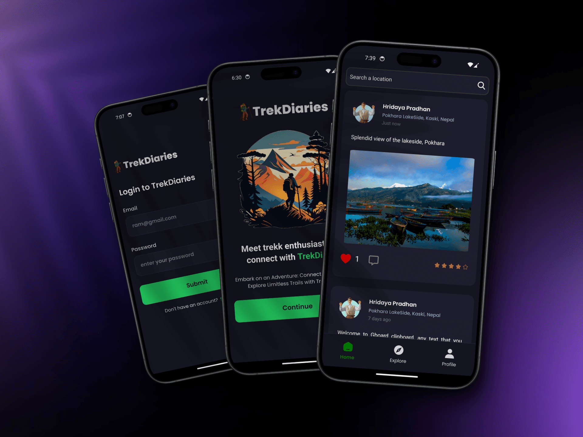 Trek Diaries Mobile App